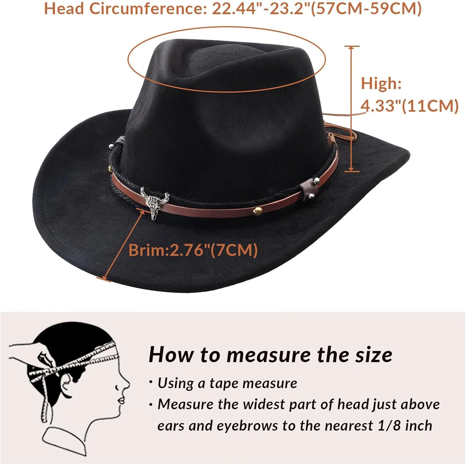 Cowboy Hats for Men Women with Blue Stones