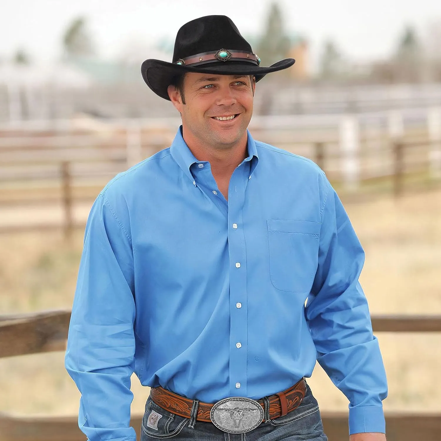 Cowboy Hats for Men Women with Blue Stones