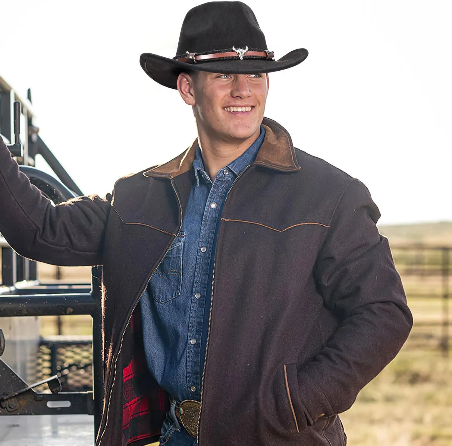 Cowboy Hats for Men Women with Blue Stones