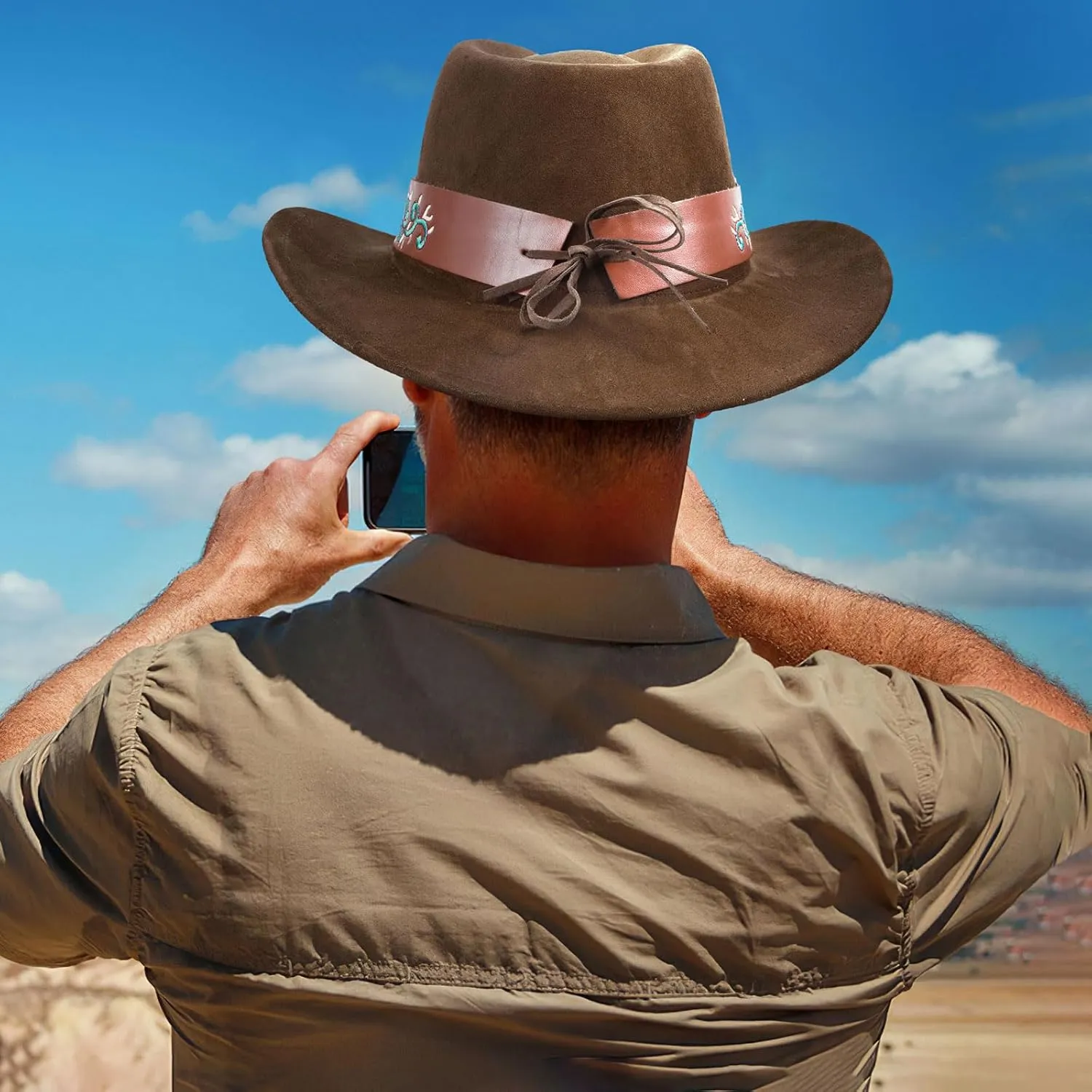 Cowboy Hats for Men Women with Blue Stones