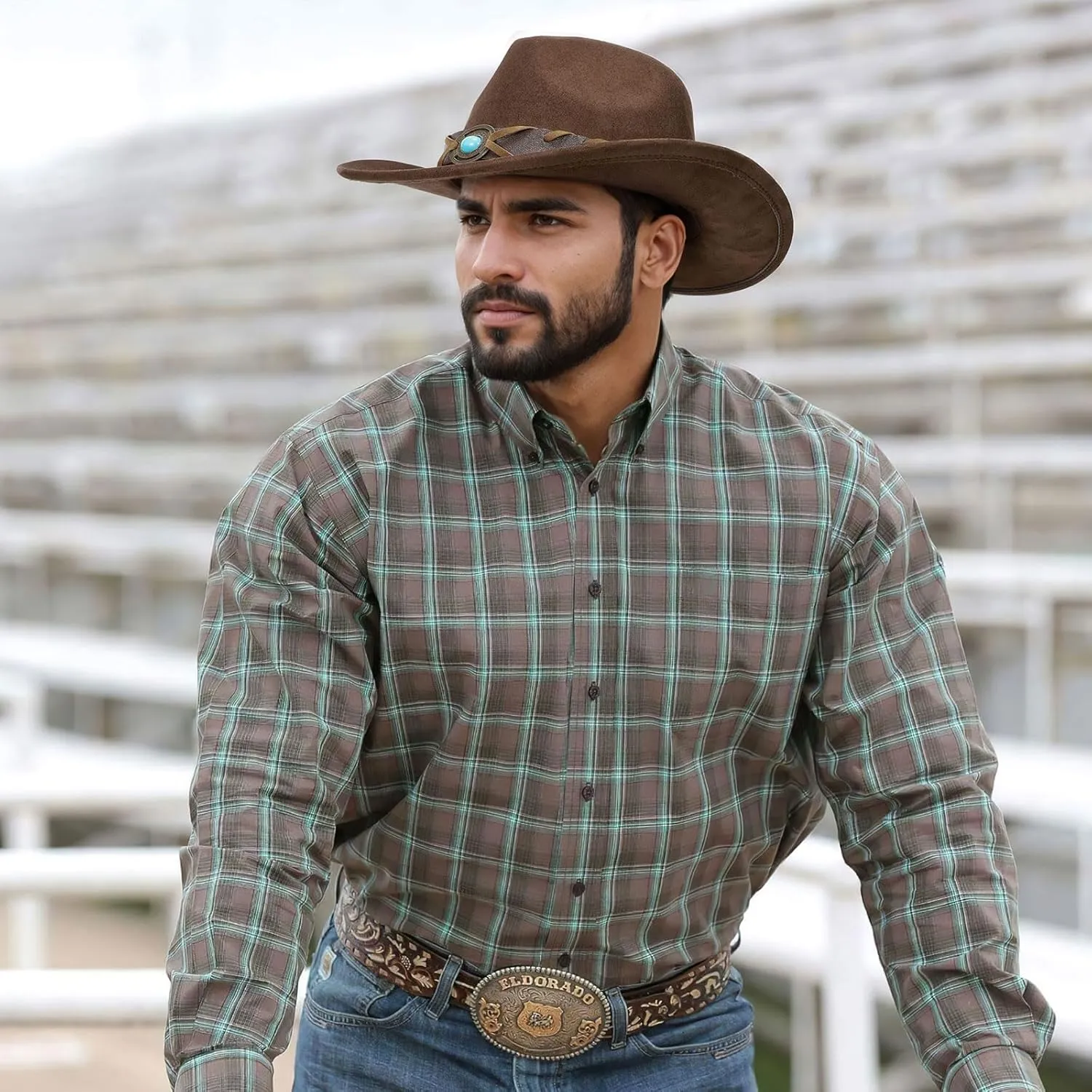 Cowboy Hats for Men Women with Blue Stones