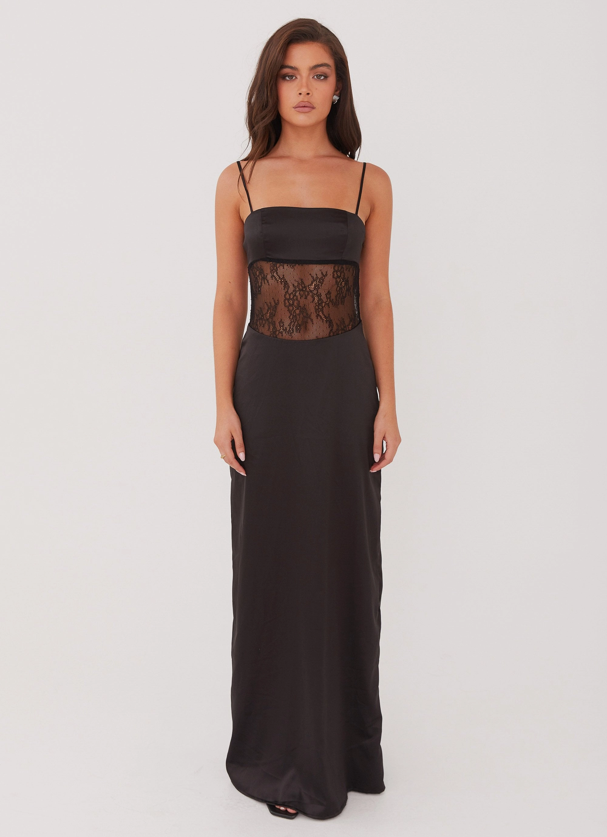 Palais Royale Lace Maxi Dress - Black Style Blend A Line Cut