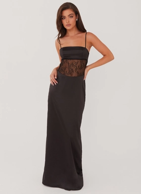 Floral design Bold Mood Palais Royale Lace Maxi Dress - Black