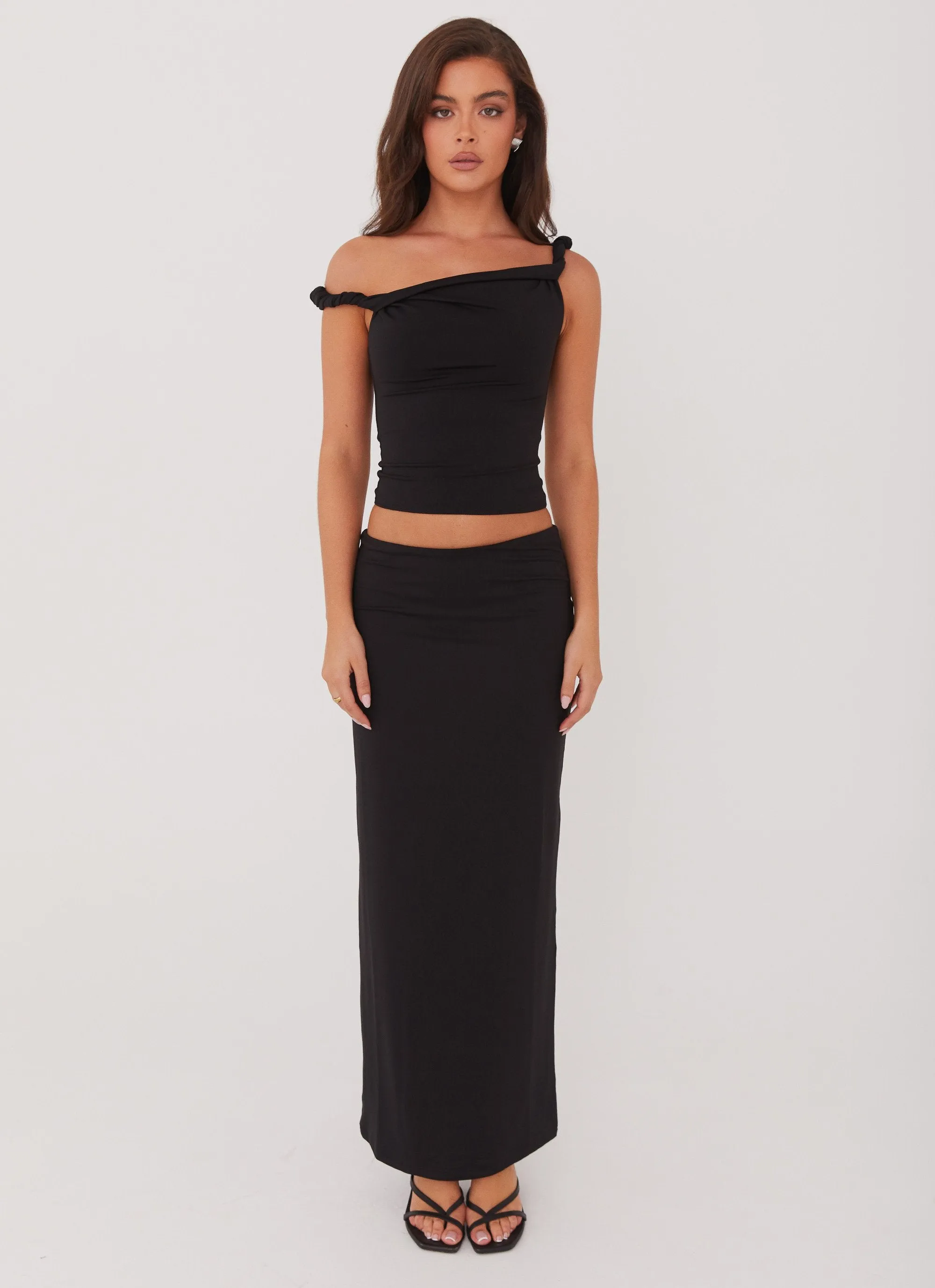 Solace Soul Maxi Skirt - Black Spring Brunch