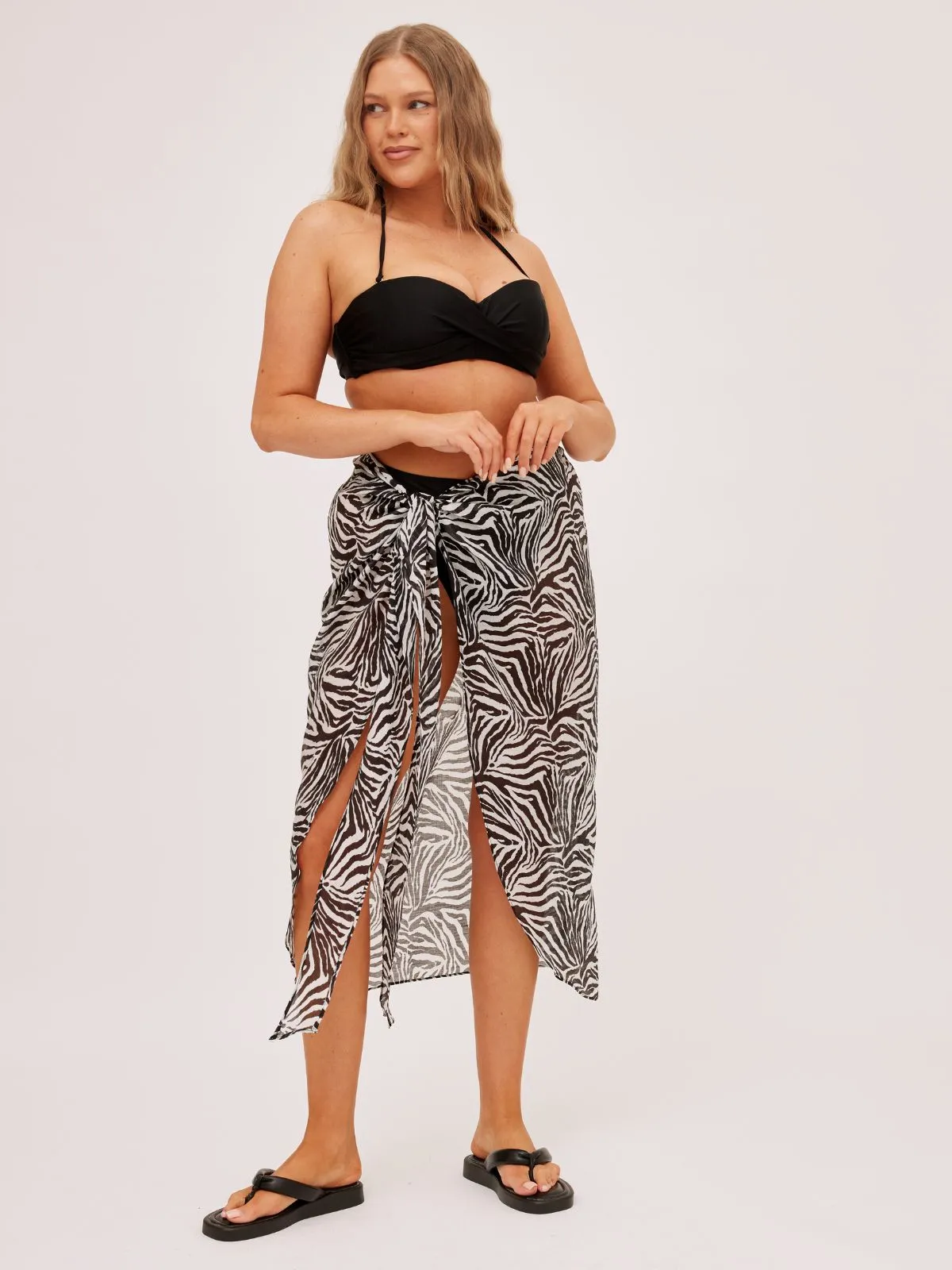 Day Ready Aurelia Sheer Beach Sarong / Zebra