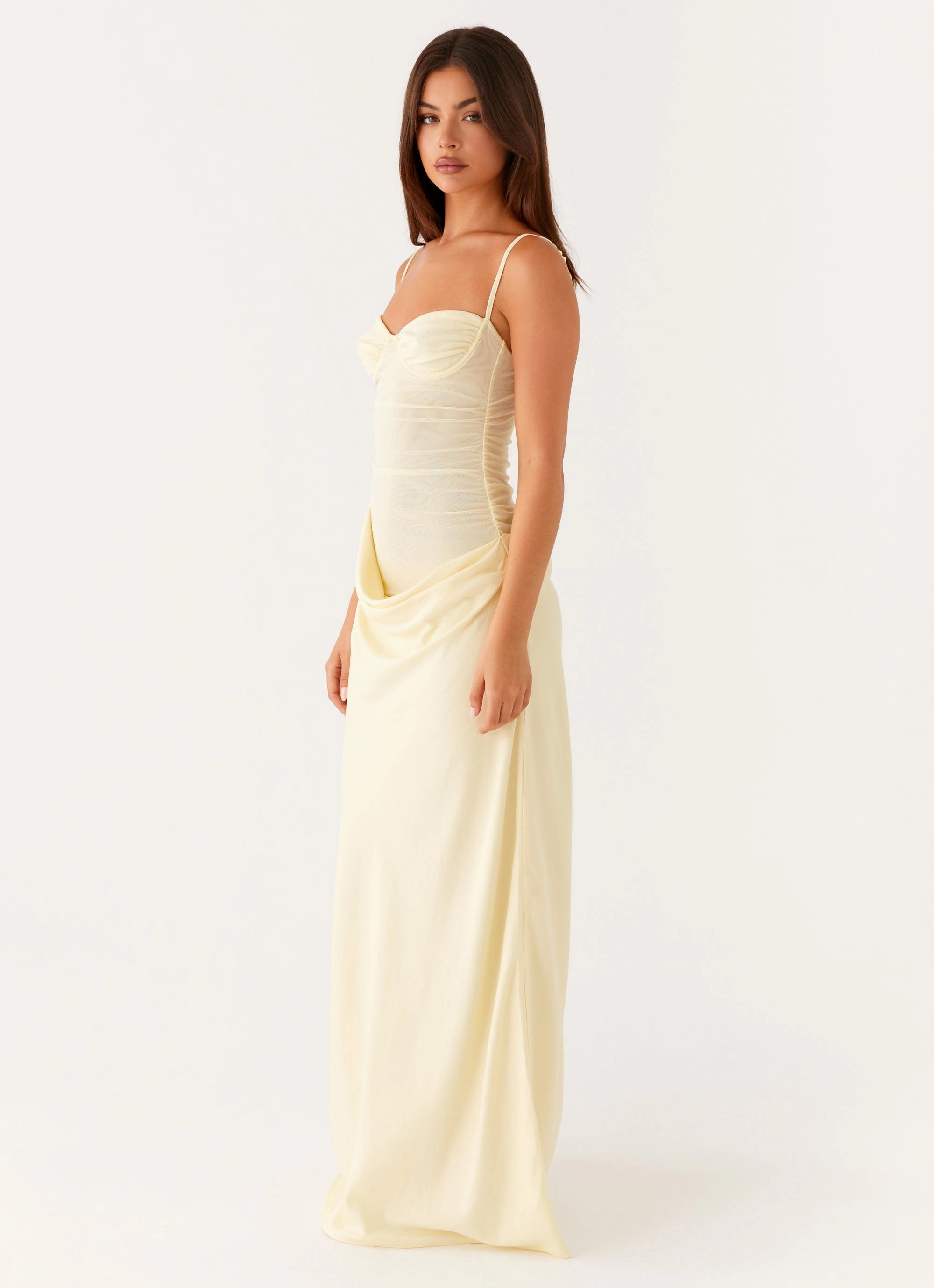 Romy Maxi Dress - Yellow Elegant Outline Smart Waist Design
