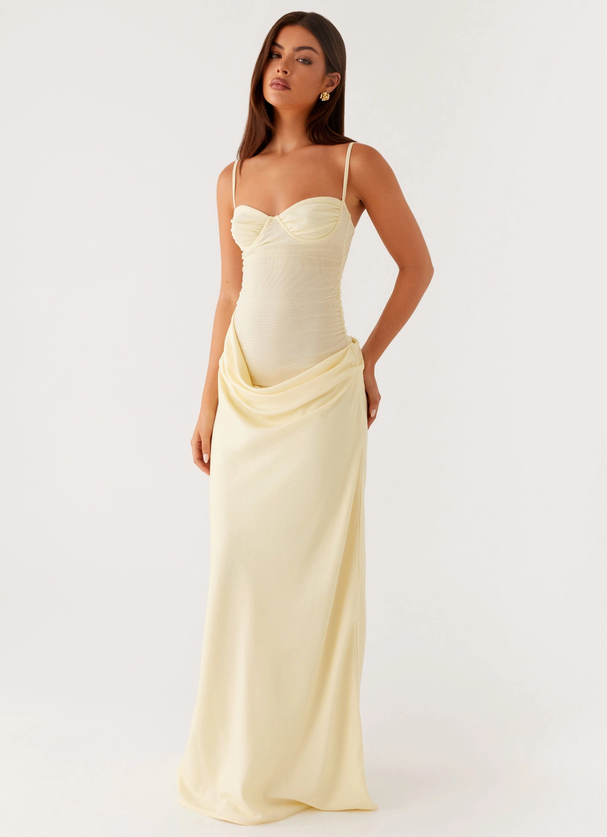 Romy Maxi Dress - Yellow Flower Grace Unique Cut