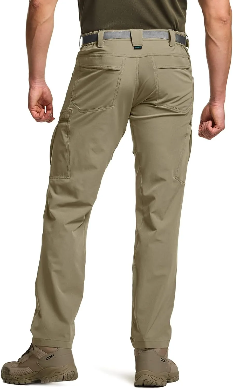 CQR Men's Quick Dry Tactical Pants, Water Resistant Outdoor Pants, Lightweight Stretch Cargo Work Hiking Pants