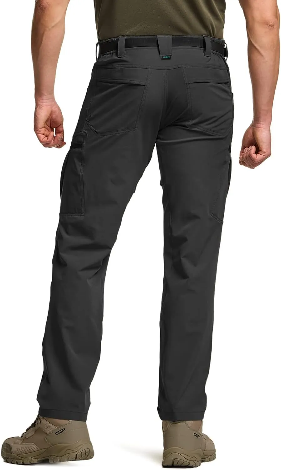 CQR Men's Quick Dry Tactical Pants, Water Resistant Outdoor Pants, Lightweight Stretch Cargo Work Hiking Pants
