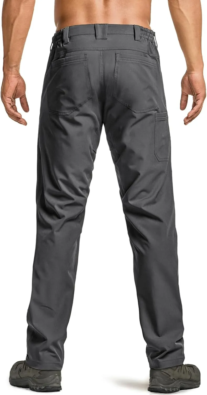 CQR Men's Quick Dry Tactical Pants, Water Resistant Outdoor Pants, Lightweight Stretch Cargo Work Hiking Pants