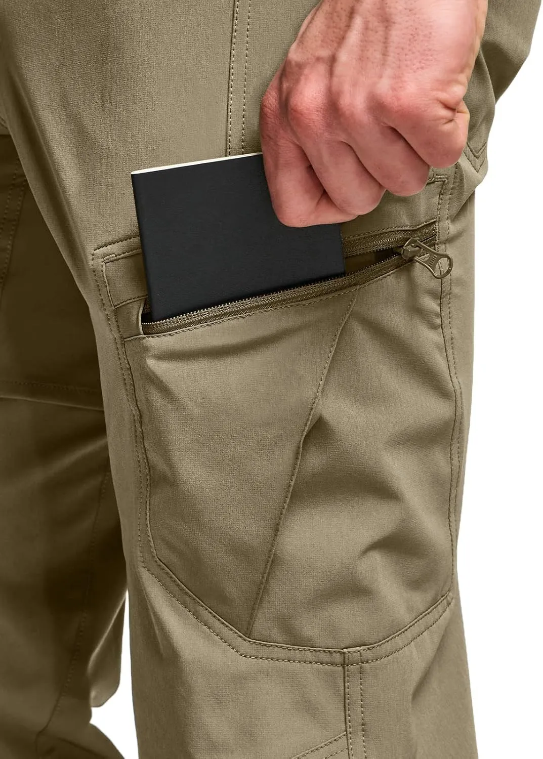 CQR Men's Quick Dry Tactical Pants, Water Resistant Outdoor Pants, Lightweight Stretch Cargo Work Hiking Pants