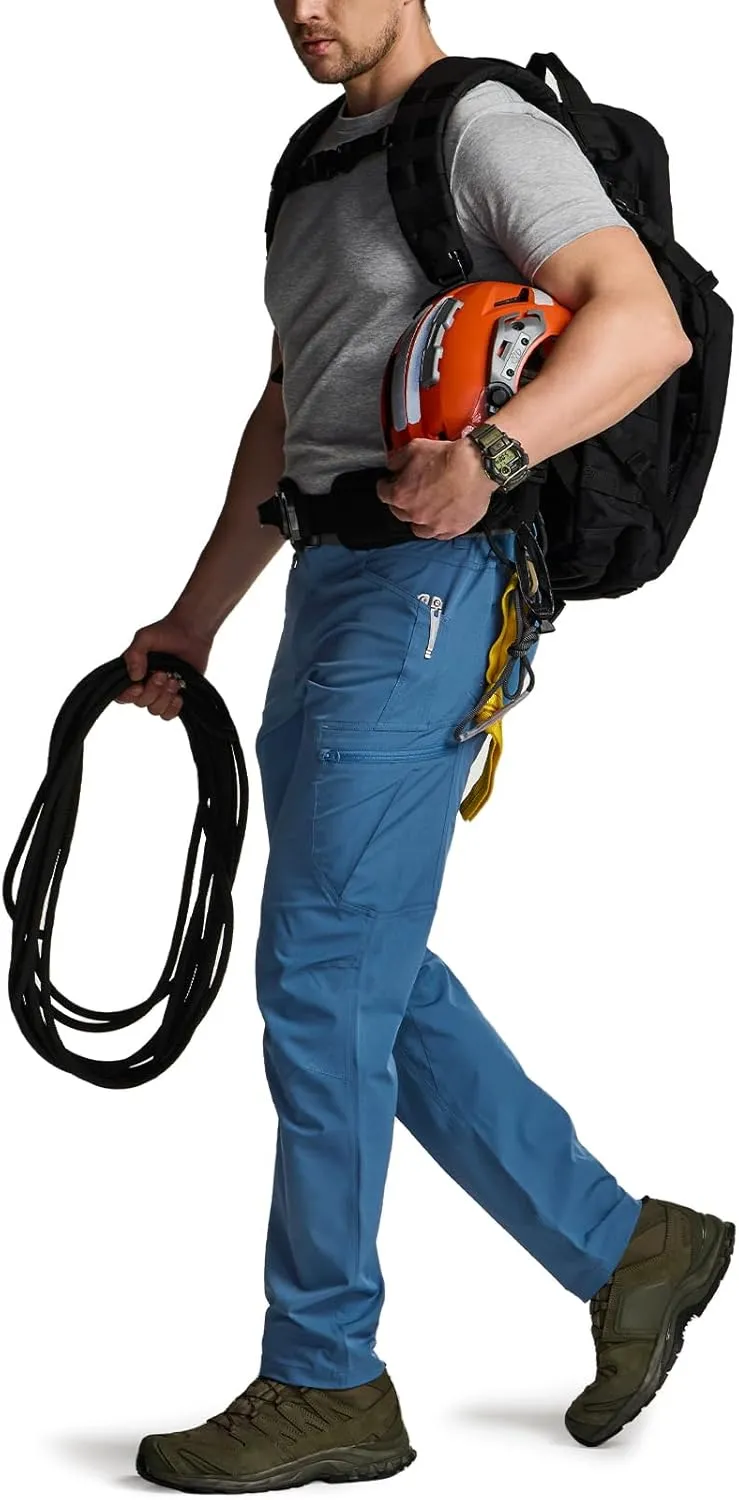 CQR Men's Quick Dry Tactical Pants, Water Resistant Outdoor Pants, Lightweight Stretch Cargo Work Hiking Pants