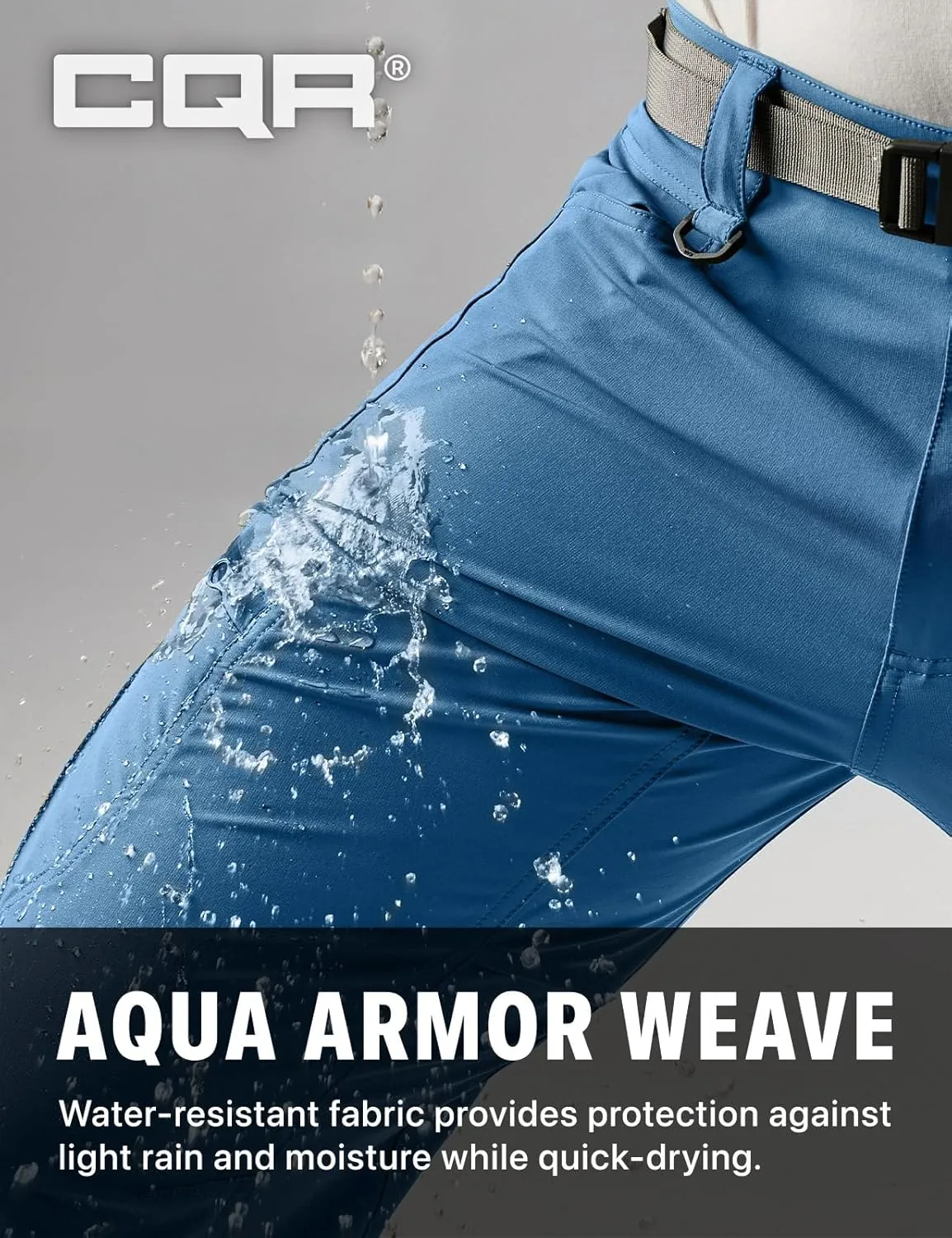 CQR Men's Quick Dry Tactical Pants, Water Resistant Outdoor Pants, Lightweight Stretch Cargo Work Hiking Pants