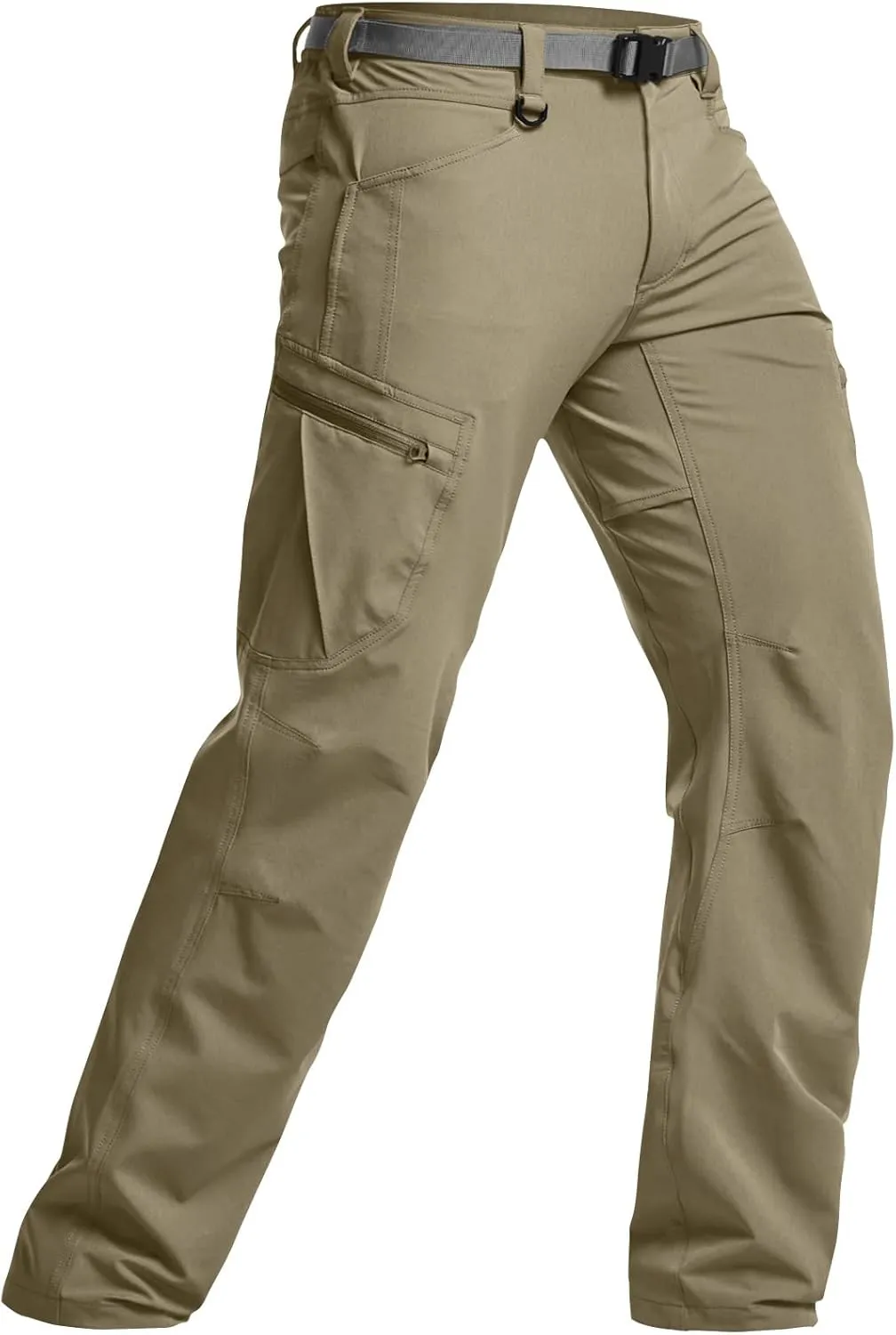CQR Men's Quick Dry Tactical Pants, Water Resistant Outdoor Pants, Lightweight Stretch Cargo Work Hiking Pants