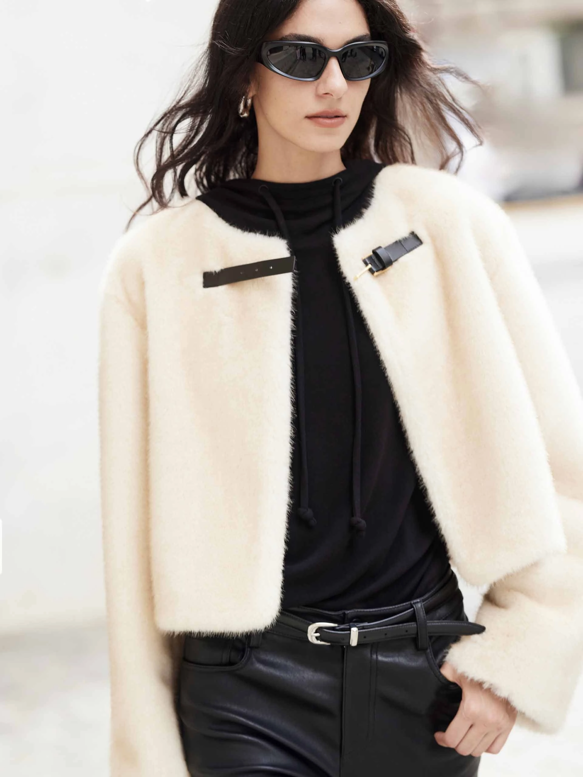 Odor Resistant Cropped Faux Fur Coat
