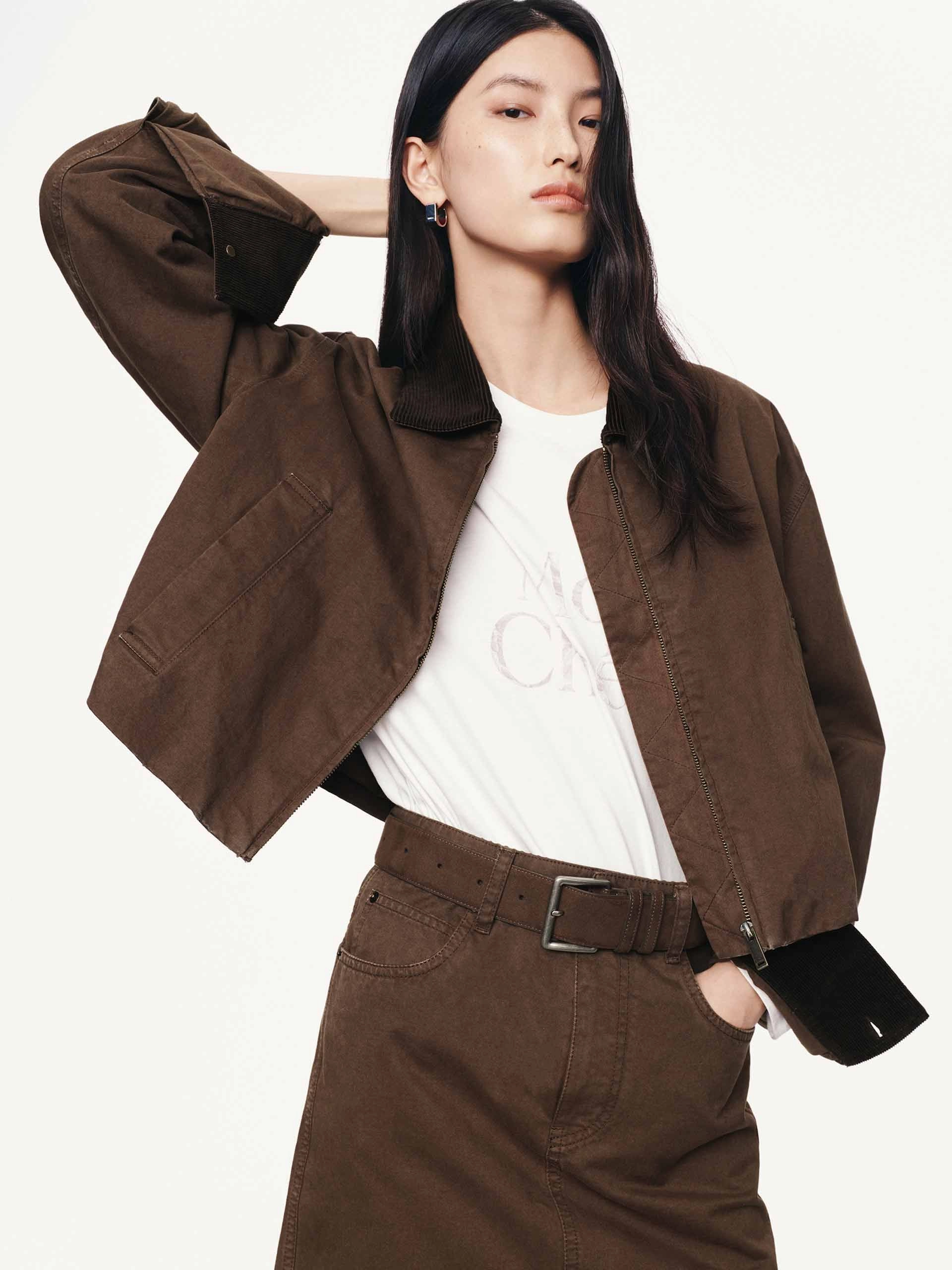 Quick Wear Fit Cropped Zipper Cotton Jacket