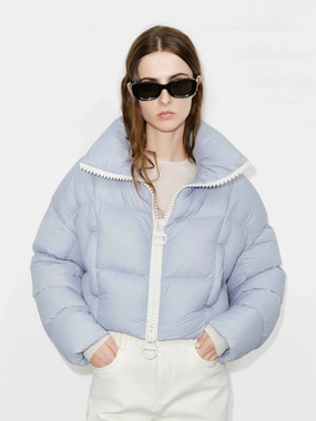 On Duty Layer Cropped Zipper Down Jacket