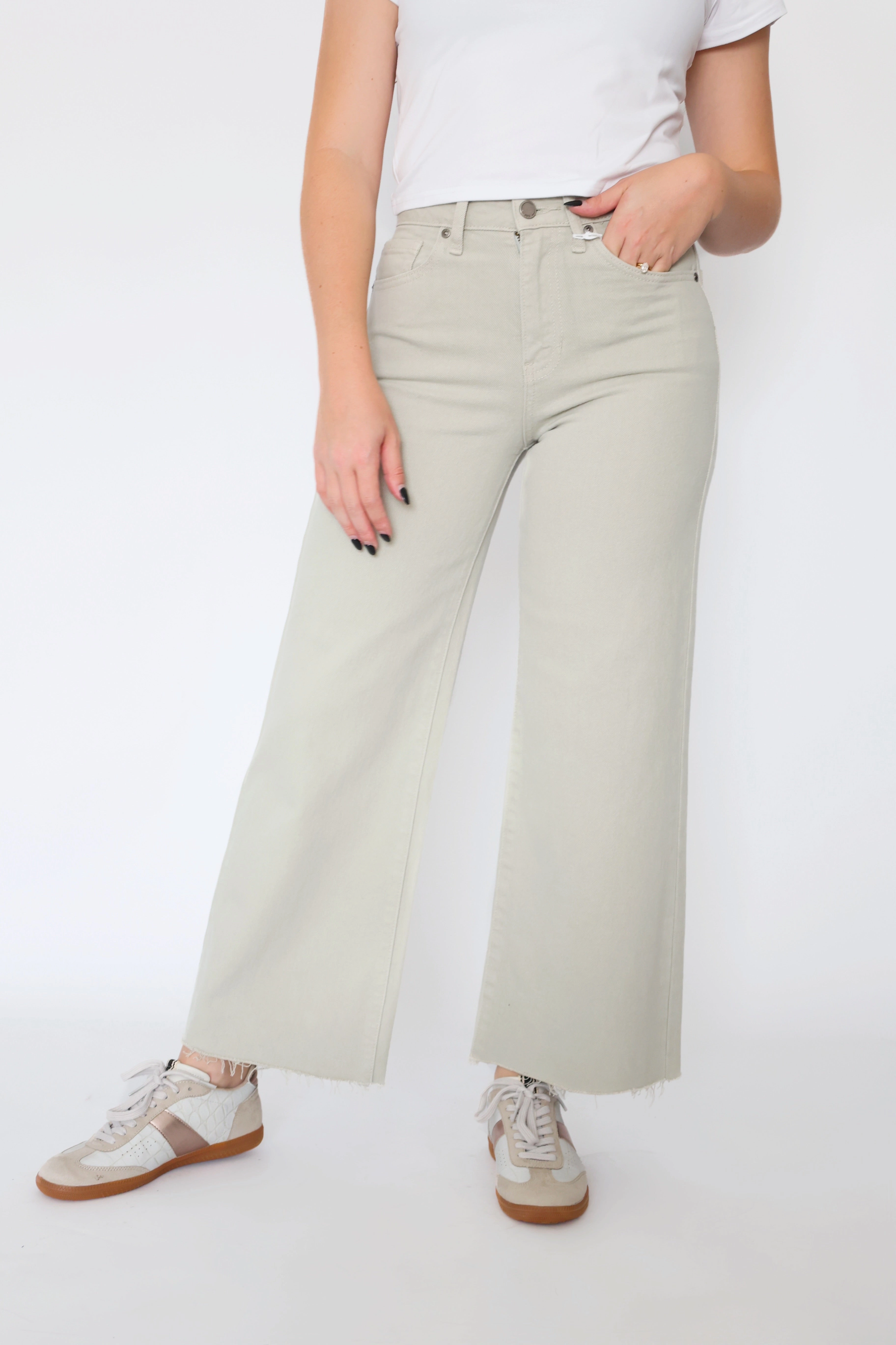 Crosley Wide Leg- Olive Soft Texture ChafeFreeEdging