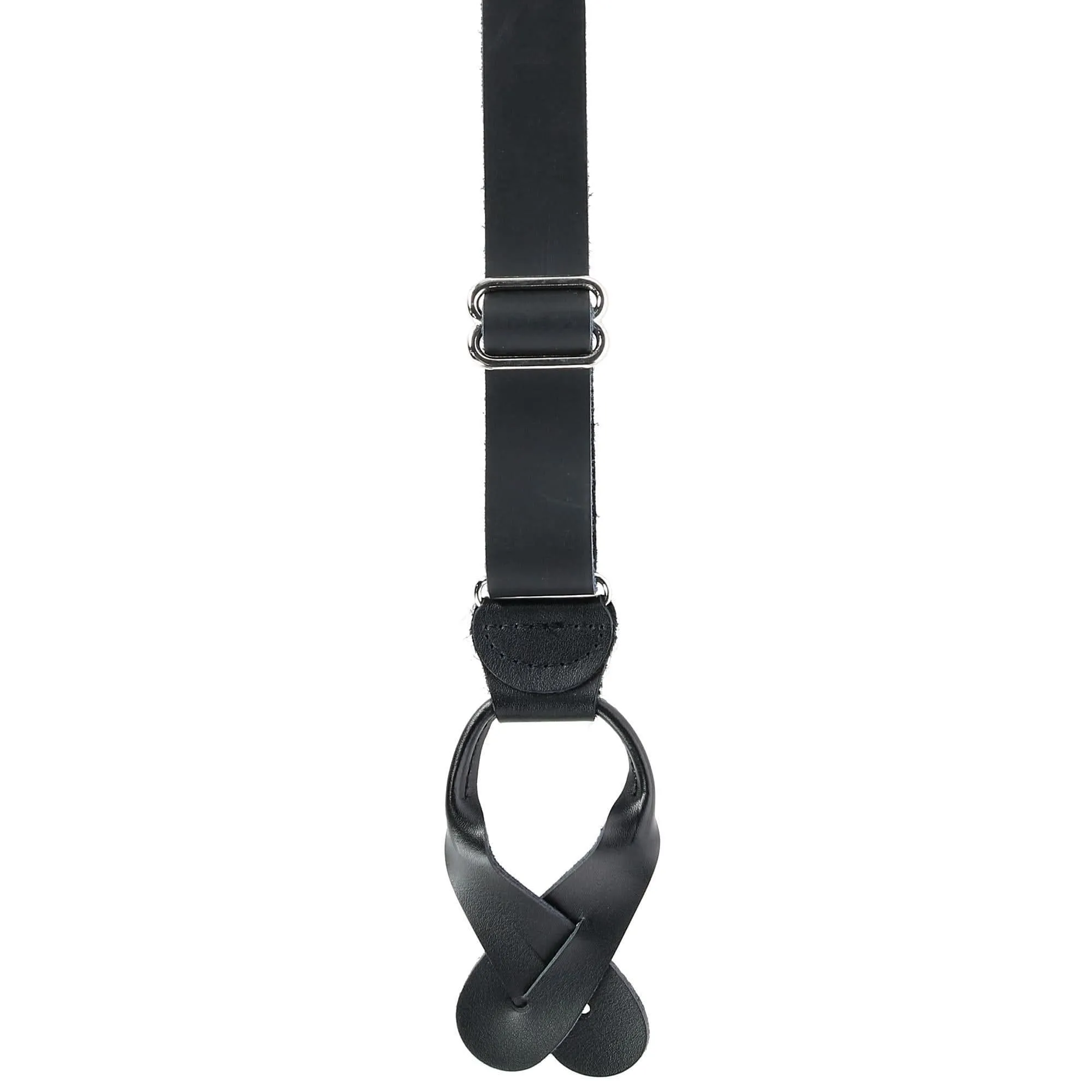 CTM® Men's Coated Leather Button-End Y-Back Suspender with Bachelor Buttons