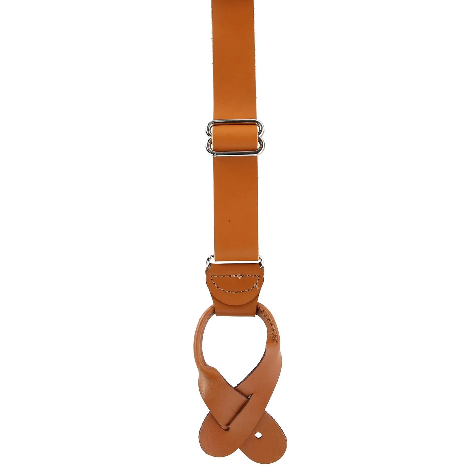 CTM® Men's Coated Leather Button-End Y-Back Suspender with Bachelor Buttons