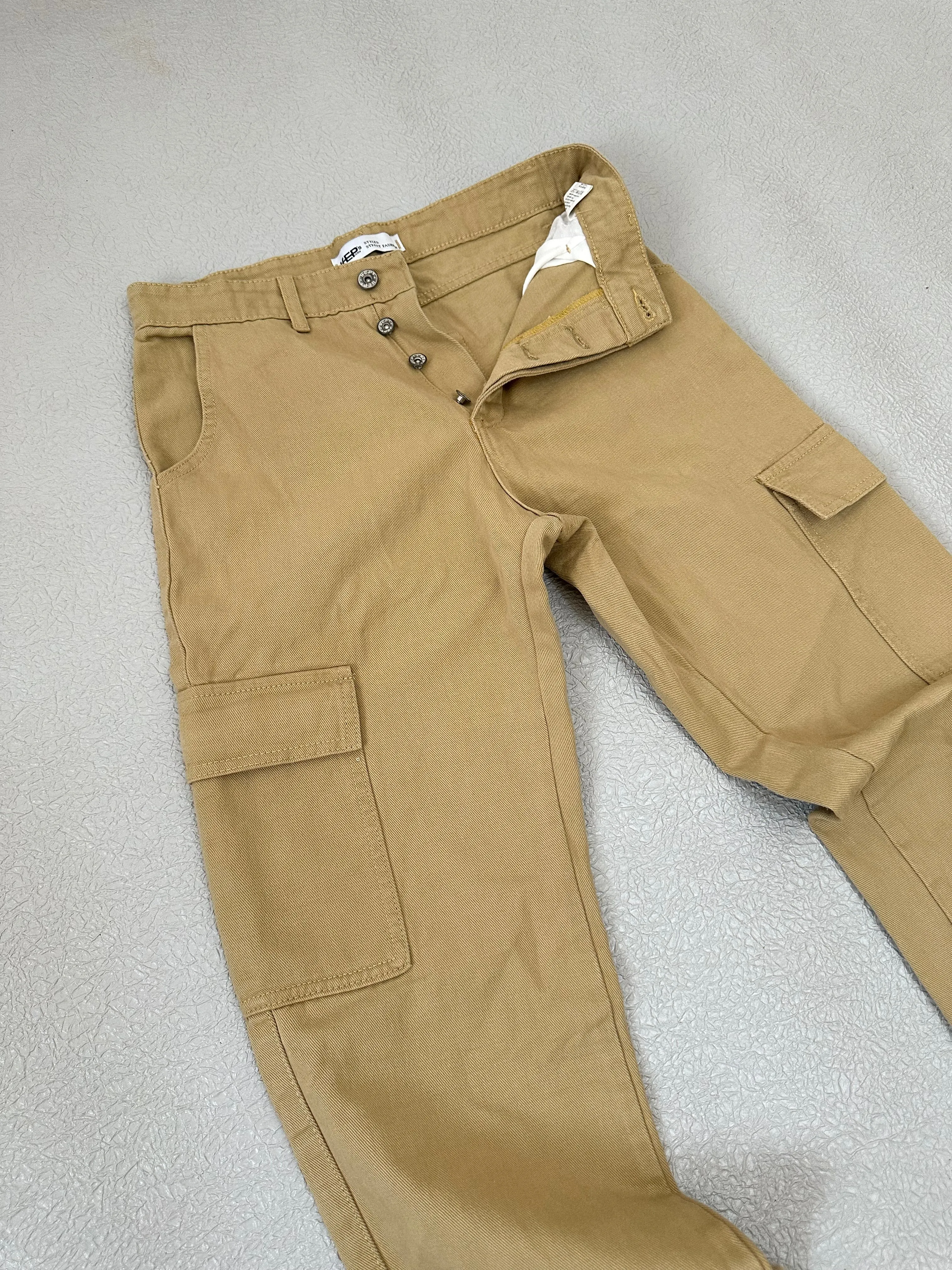 Curtis Cargo Utility Baggy Khaki Denim Pants
