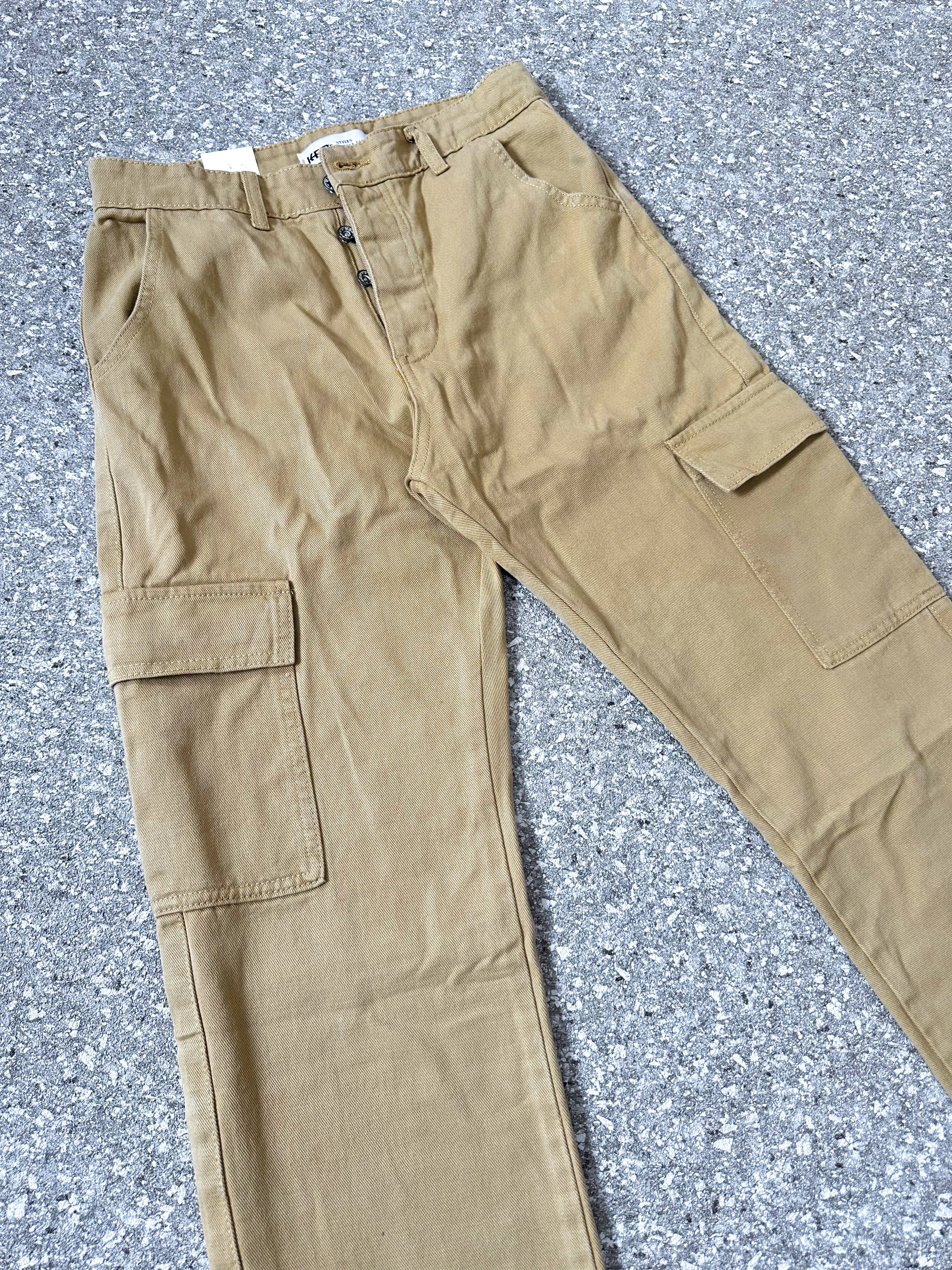 Curtis Cargo Utility Baggy Khaki Denim Pants