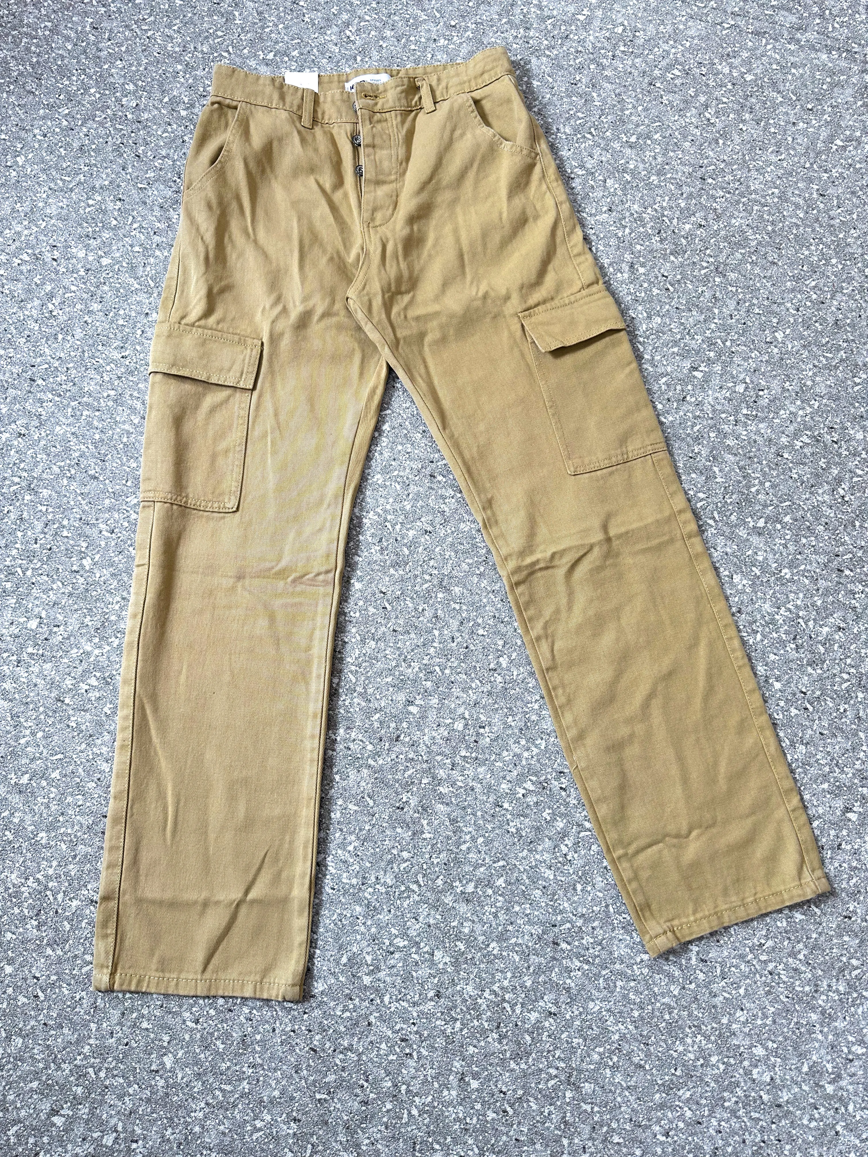Curtis Cargo Utility Baggy Khaki Denim Pants