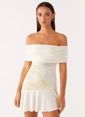 Back-Zip Relaxed Fit Look Ocean Road Mini Dress - Yellow