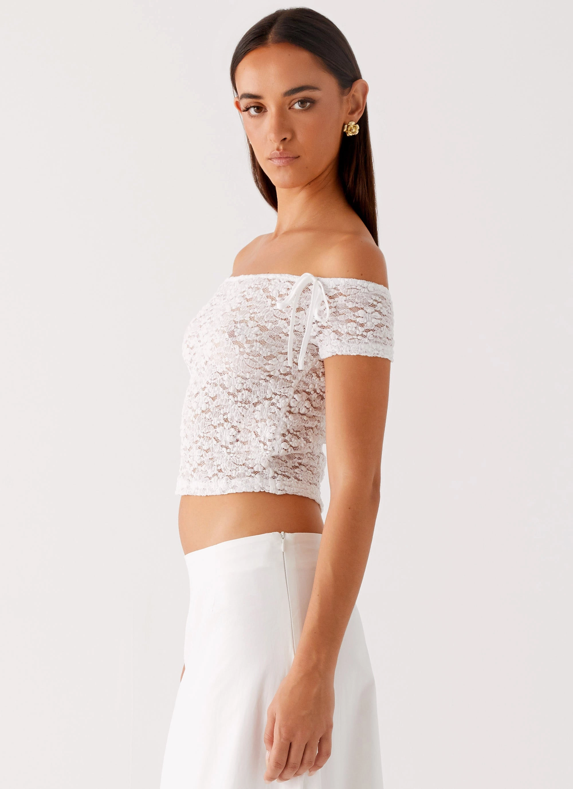 TailoredCut Billie Lace Top - Ivory