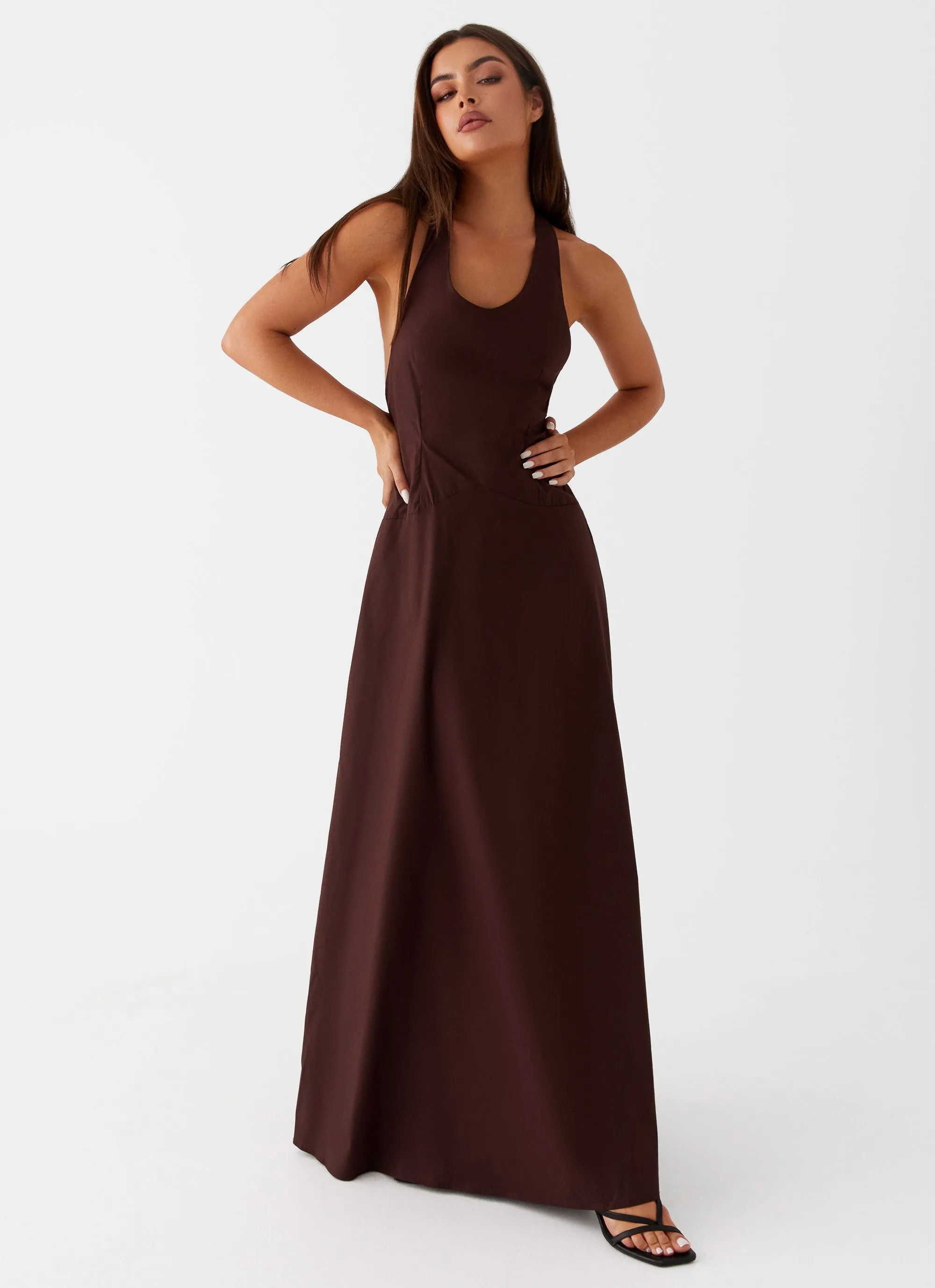 Vestige Maxi Dress - Chocolate Chill Wear Polka Dot