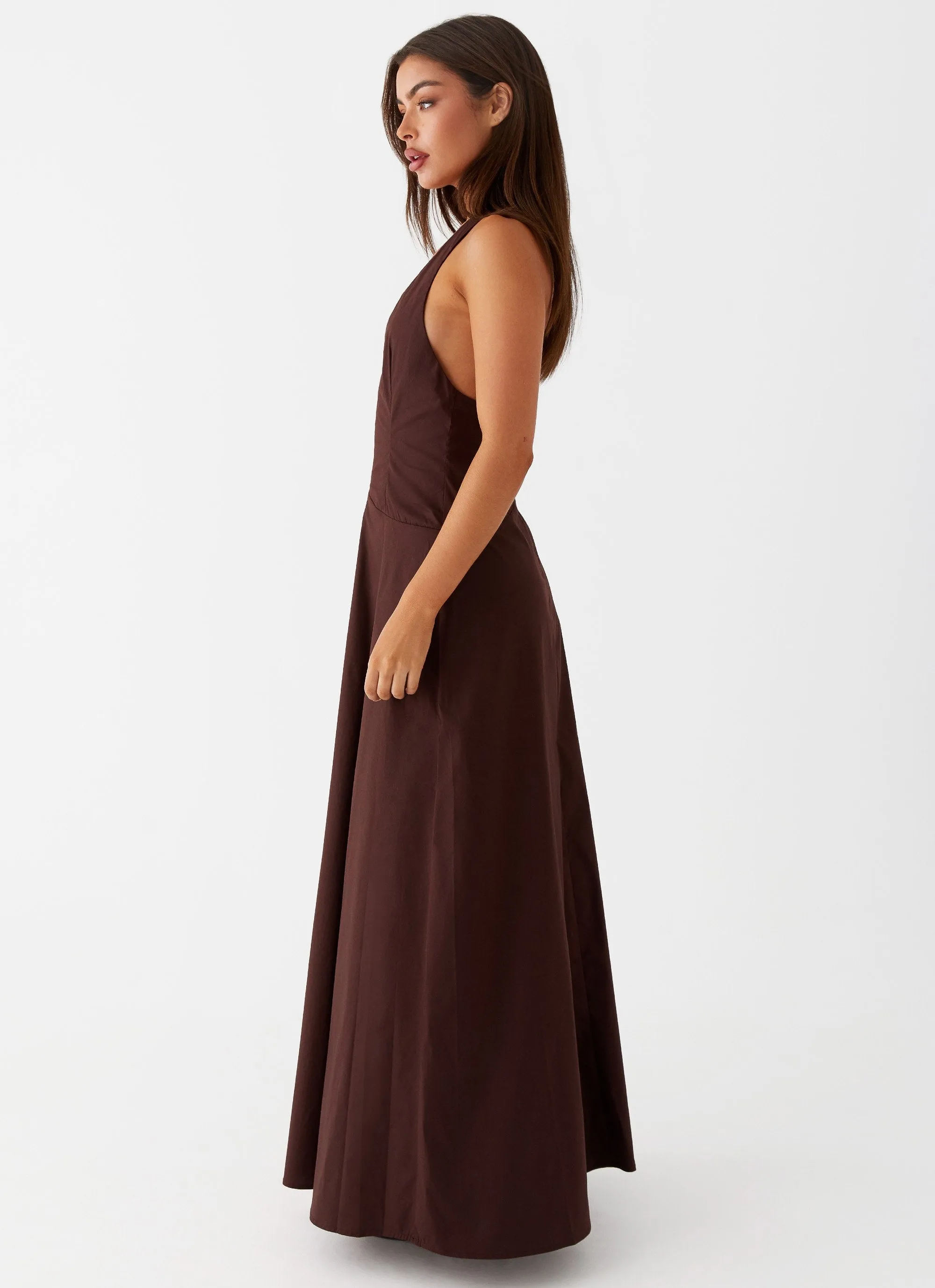 Vestige Maxi Dress - Chocolate Comfort Fit