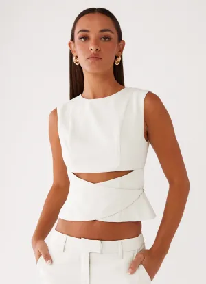 Cyra Wrap Top - Ivory MinimalistStyle