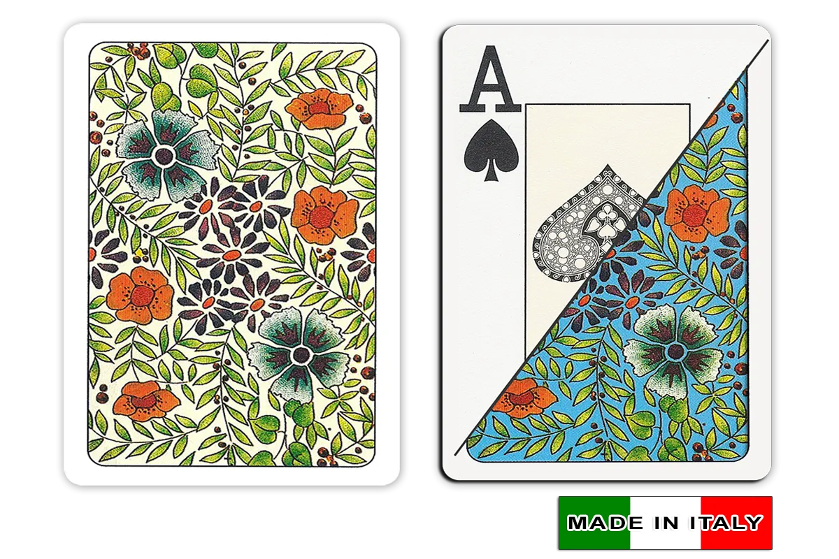 Da Vinci Fiori 100% Plastic playing cards w/Hardshell case & Cut Cards, Made in Italy  - 2 decks