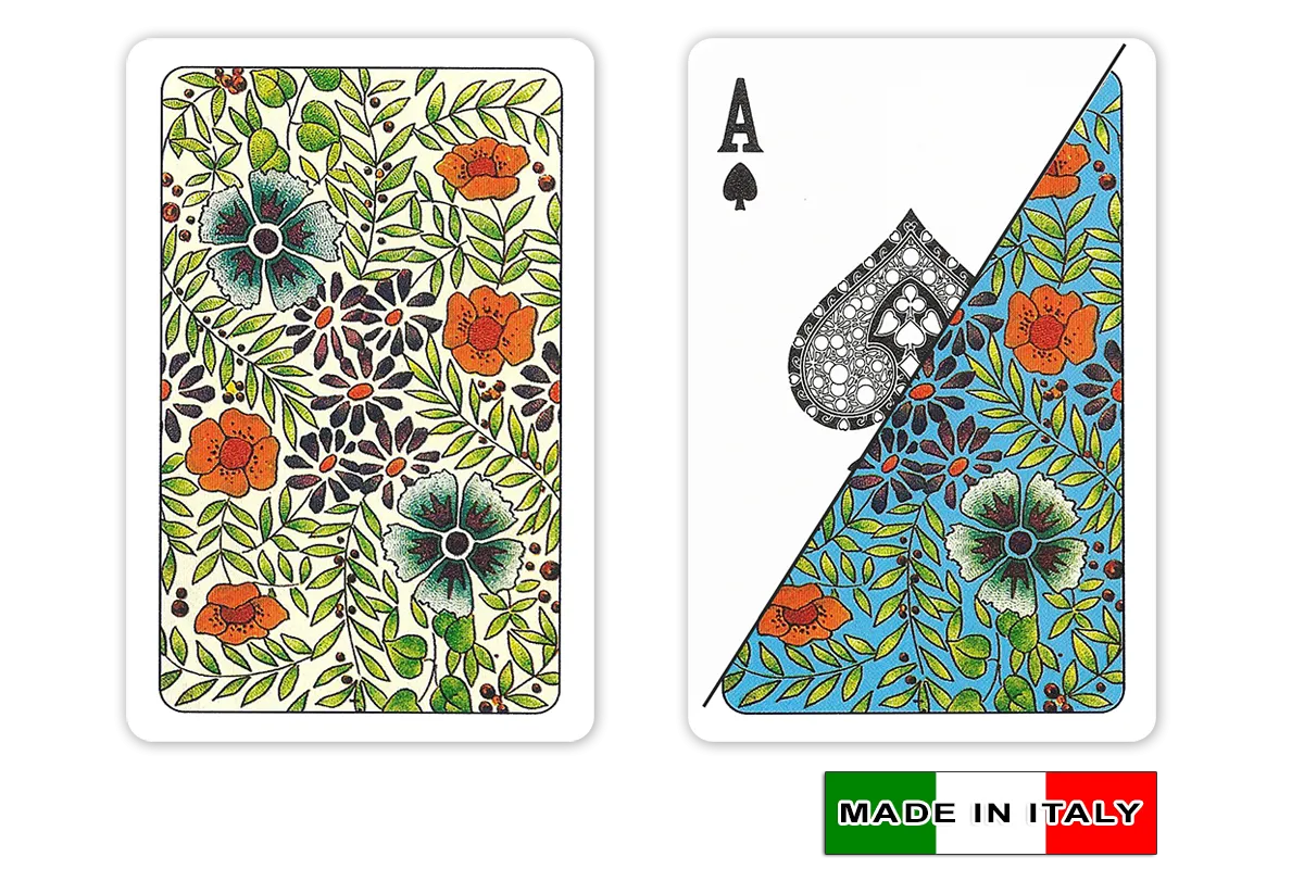 Da Vinci Fiori 100% Plastic playing cards w/Hardshell case & Cut Cards, Made in Italy  - 2 decks