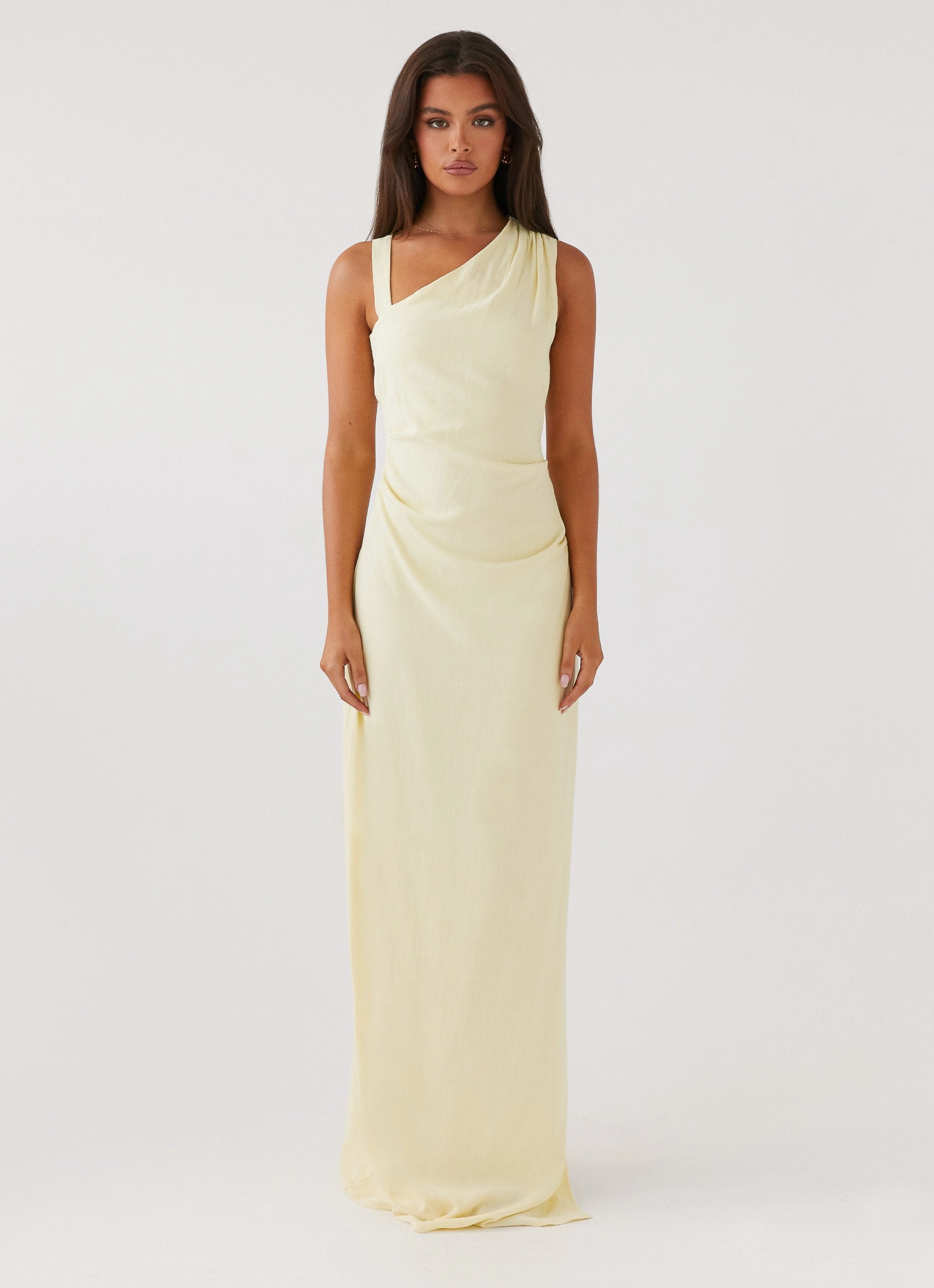 Daffodil Charm Linen Maxi Dress - Sunflower Yellow Classic Mood