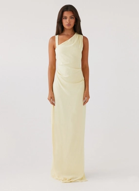 Daffodil Charm Linen Maxi Dress - Sunflower Yellow Classic Mood
