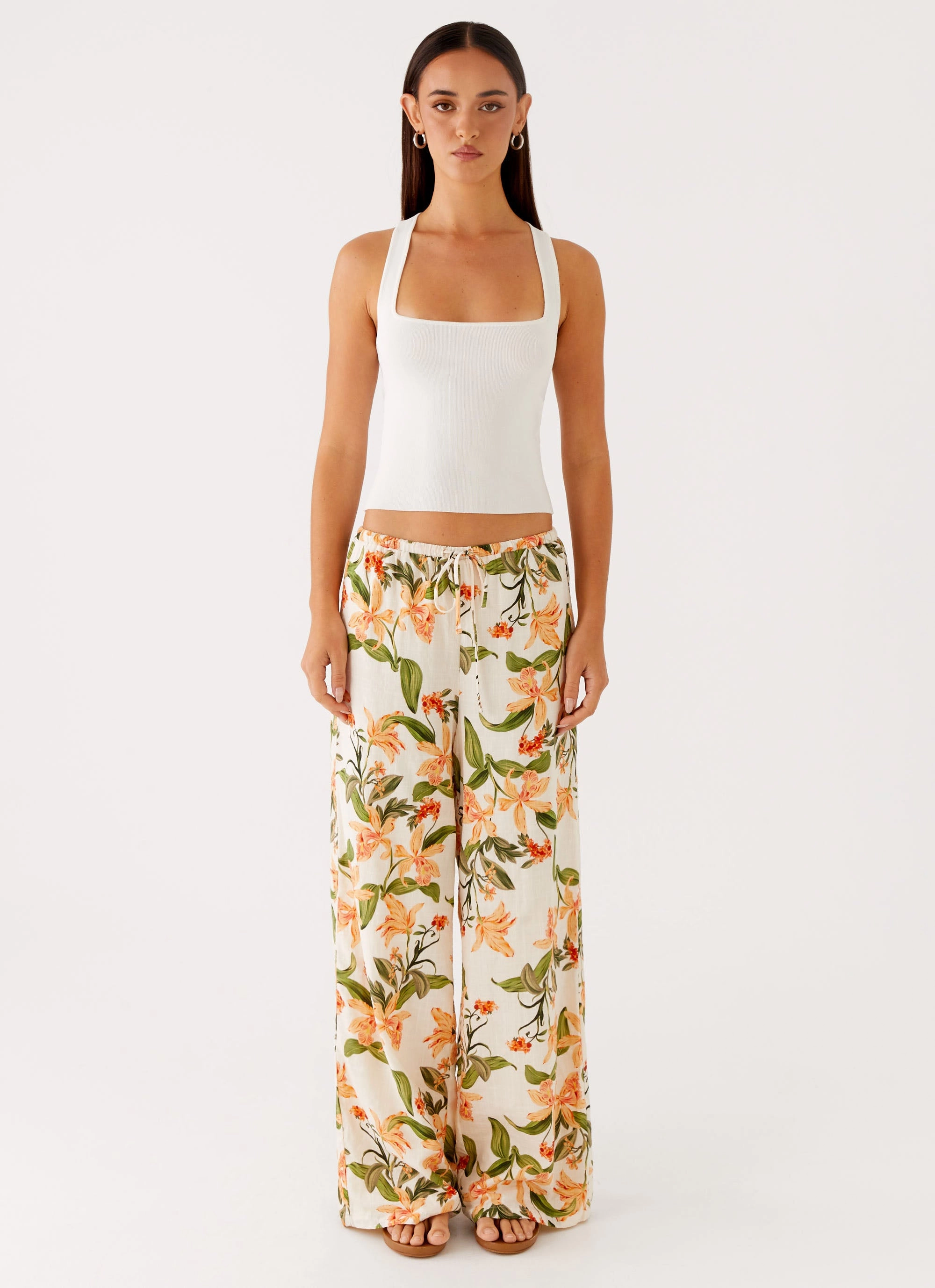 Daily Wear Comfort-First Dalida Linen Pants - Floral Print