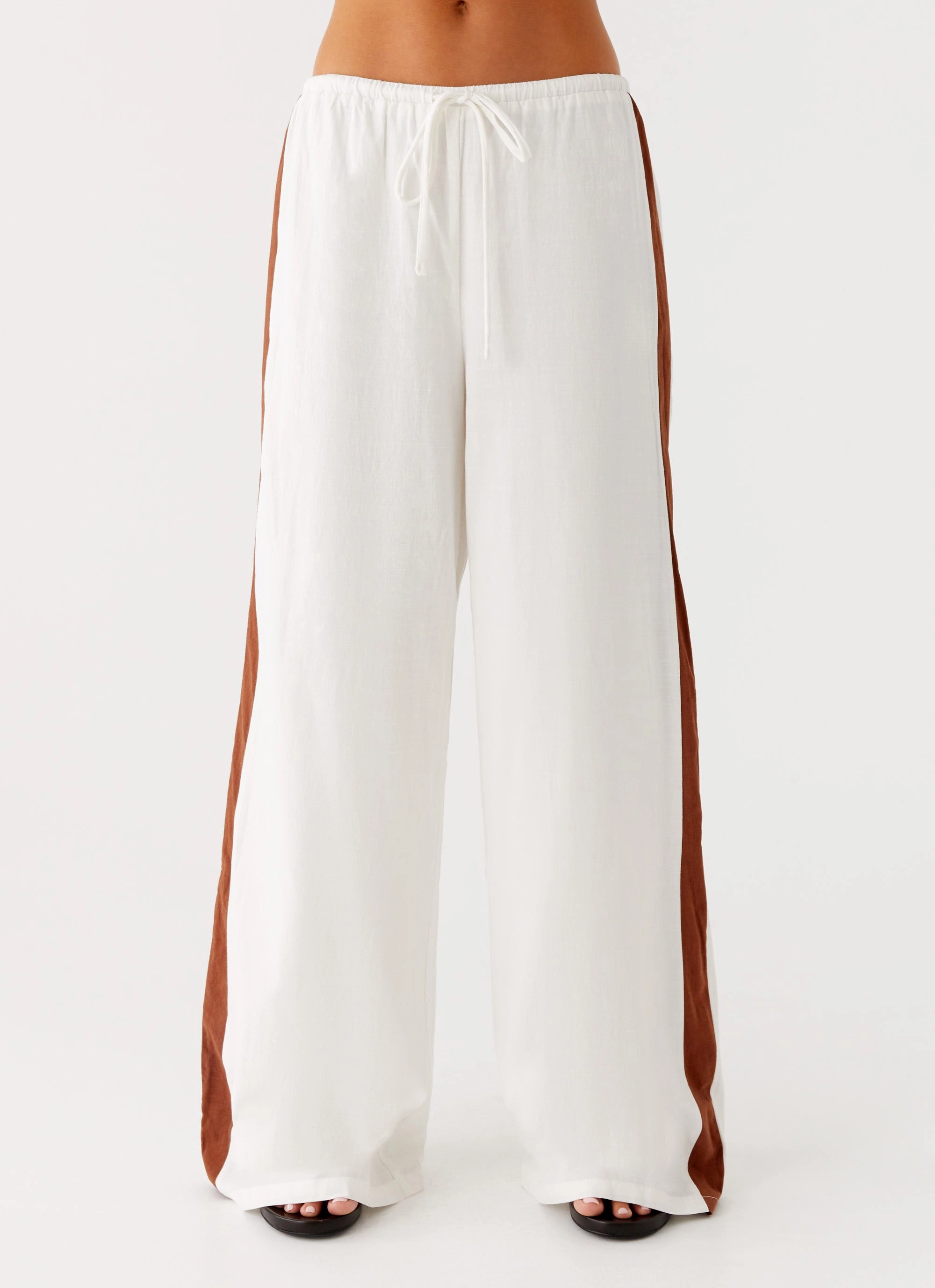 Dalida Linen Pants - Ivory Tailored Silhouette Quick Slip