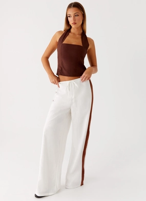 SustainableManufacturing Dalida Linen Pants - Ivory