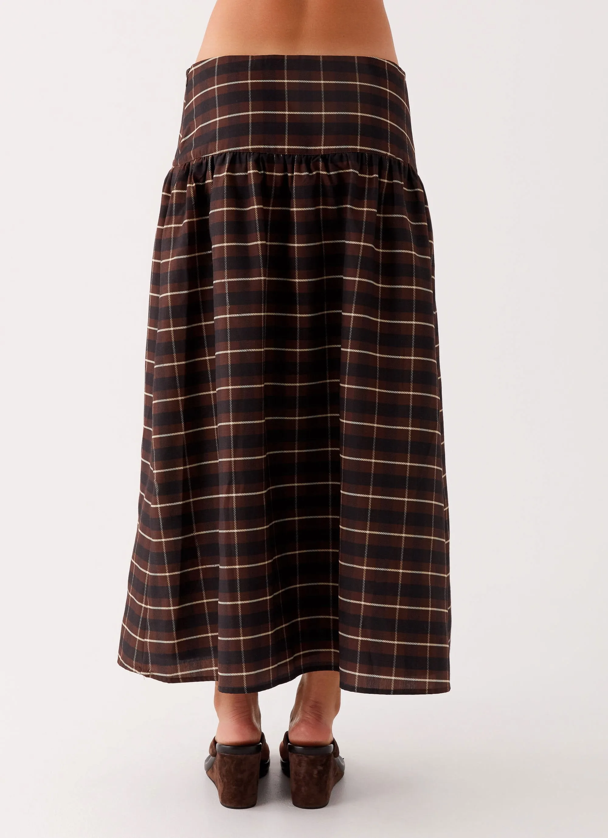 Quiet Places Midi Skirt - Chocolate Check Outfit Diary