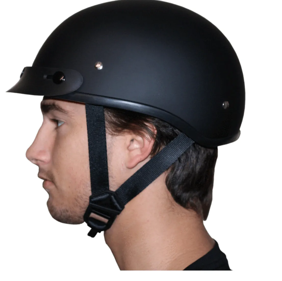Daytona D.O.T Skull Cap Motorcycle Helmet Gun Metal Gray Metallic