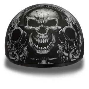 Daytona D.O.T Skull Cap Motorcycle Helmet With Guns