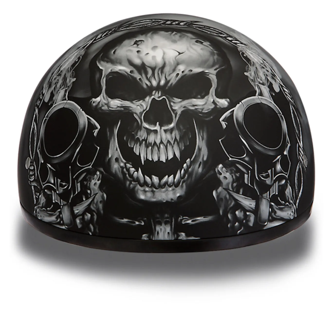 Daytona D.O.T Skull Cap Motorcycle Helmet With Guns