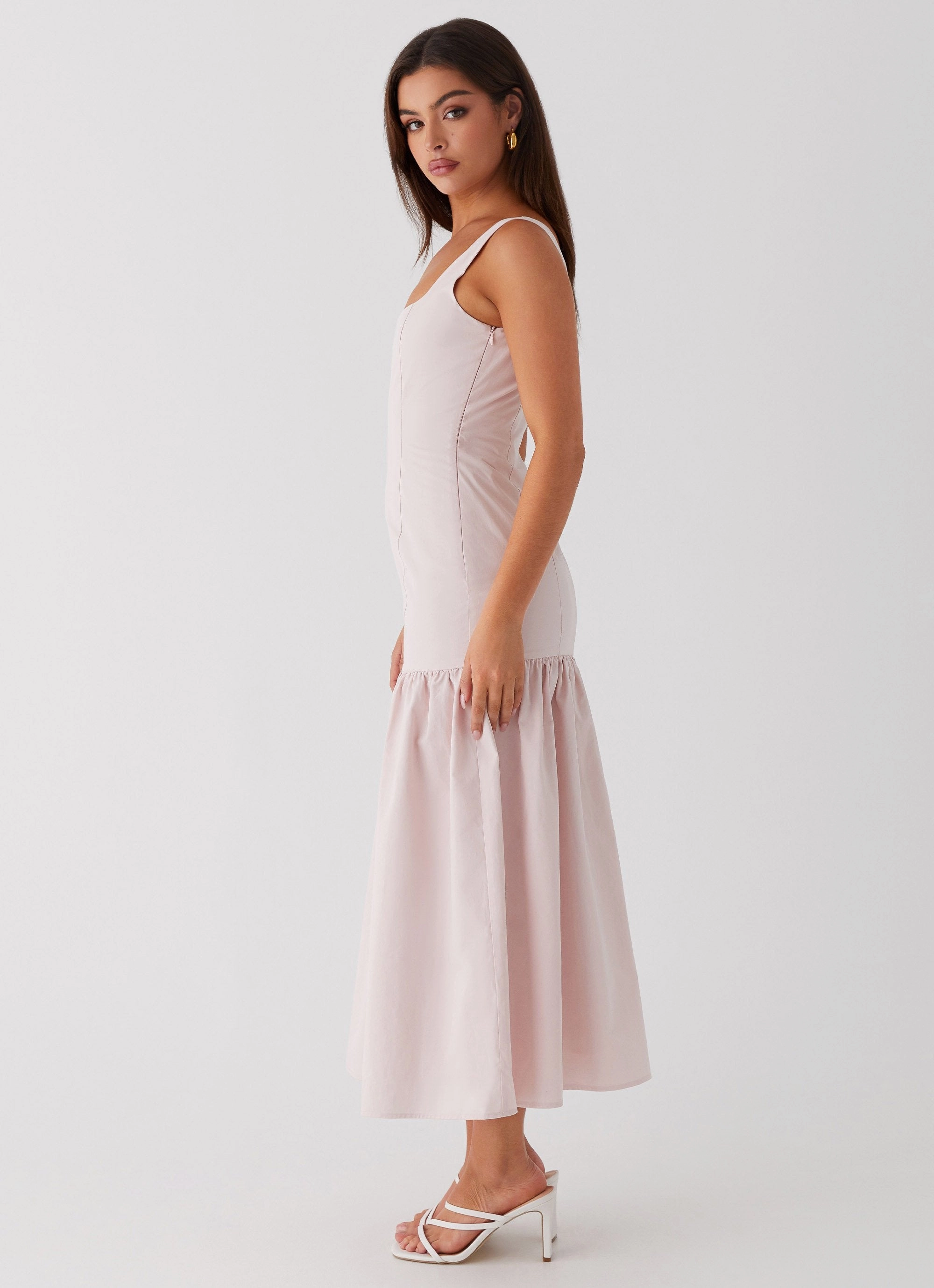 Ladylike Midi Dress - Pink Feminine Vibe