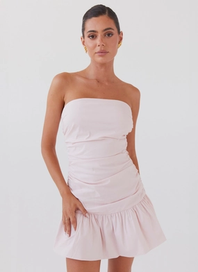 Classic Comfort Color Soft Dear Taylor Ruched Mini Dress - Pink Cloud