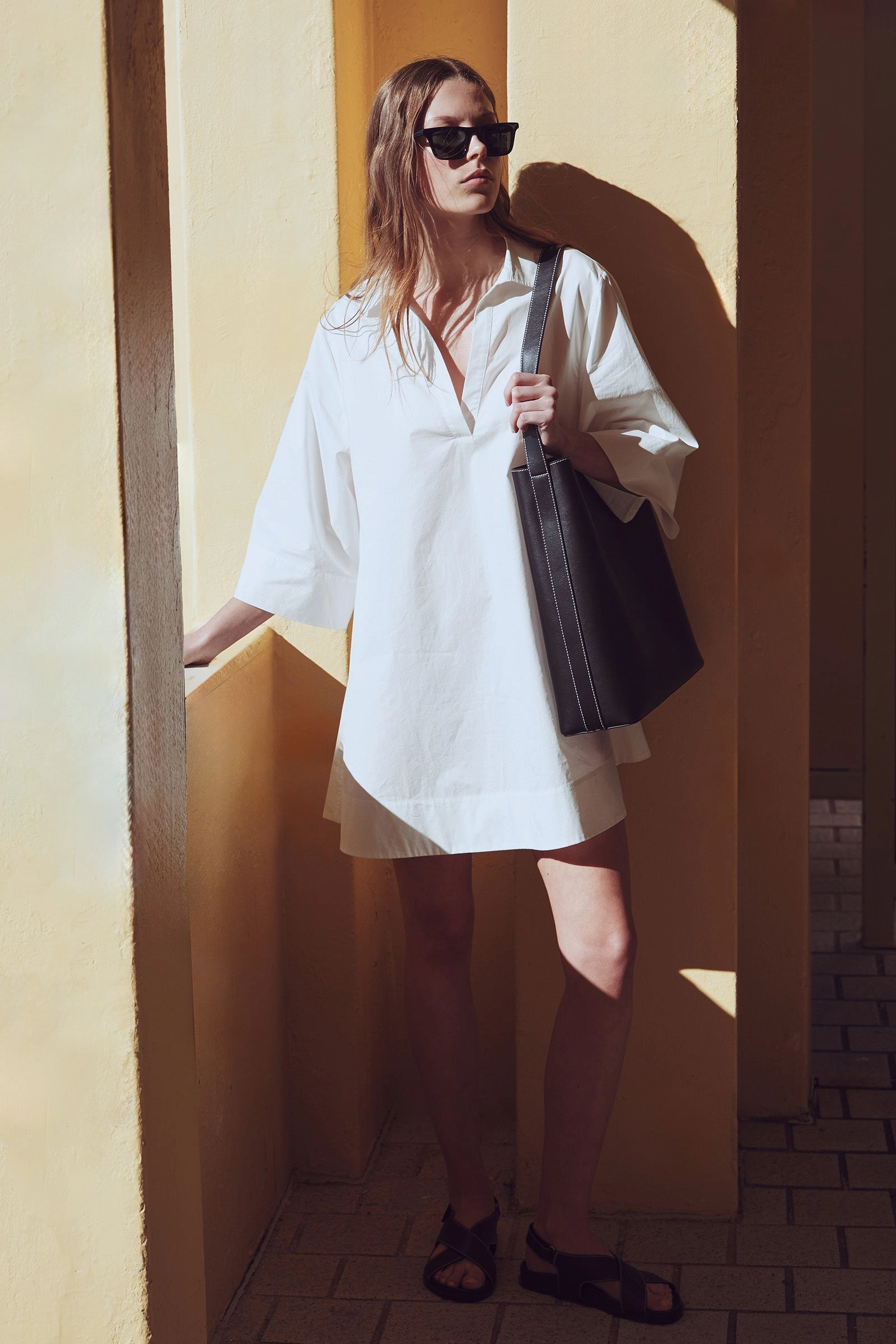 Elegant Simplicity Party Safe Claire Mini Shirt Dress