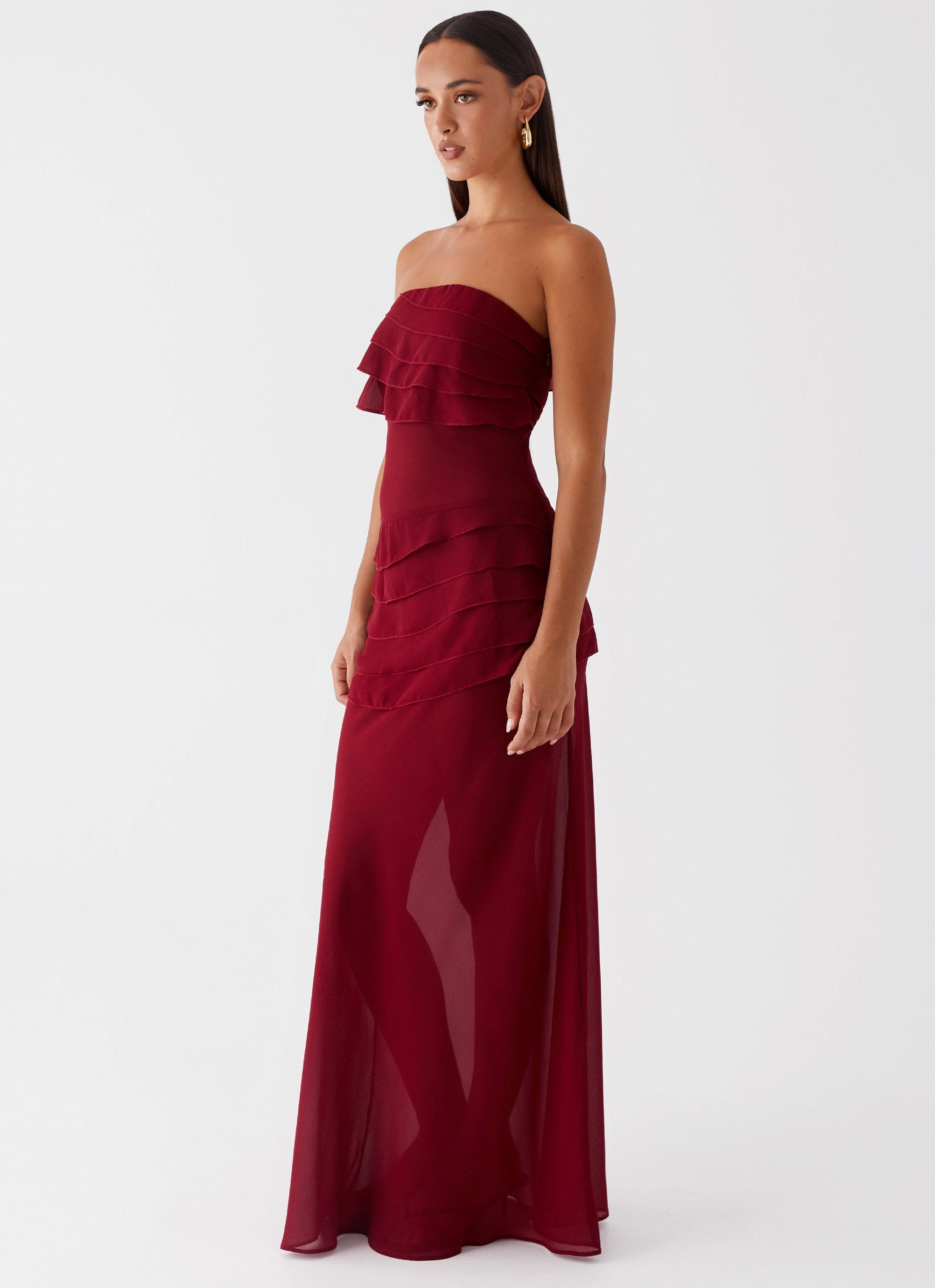 Rose Soft Into The Night Maxi Dress - Cherry Red