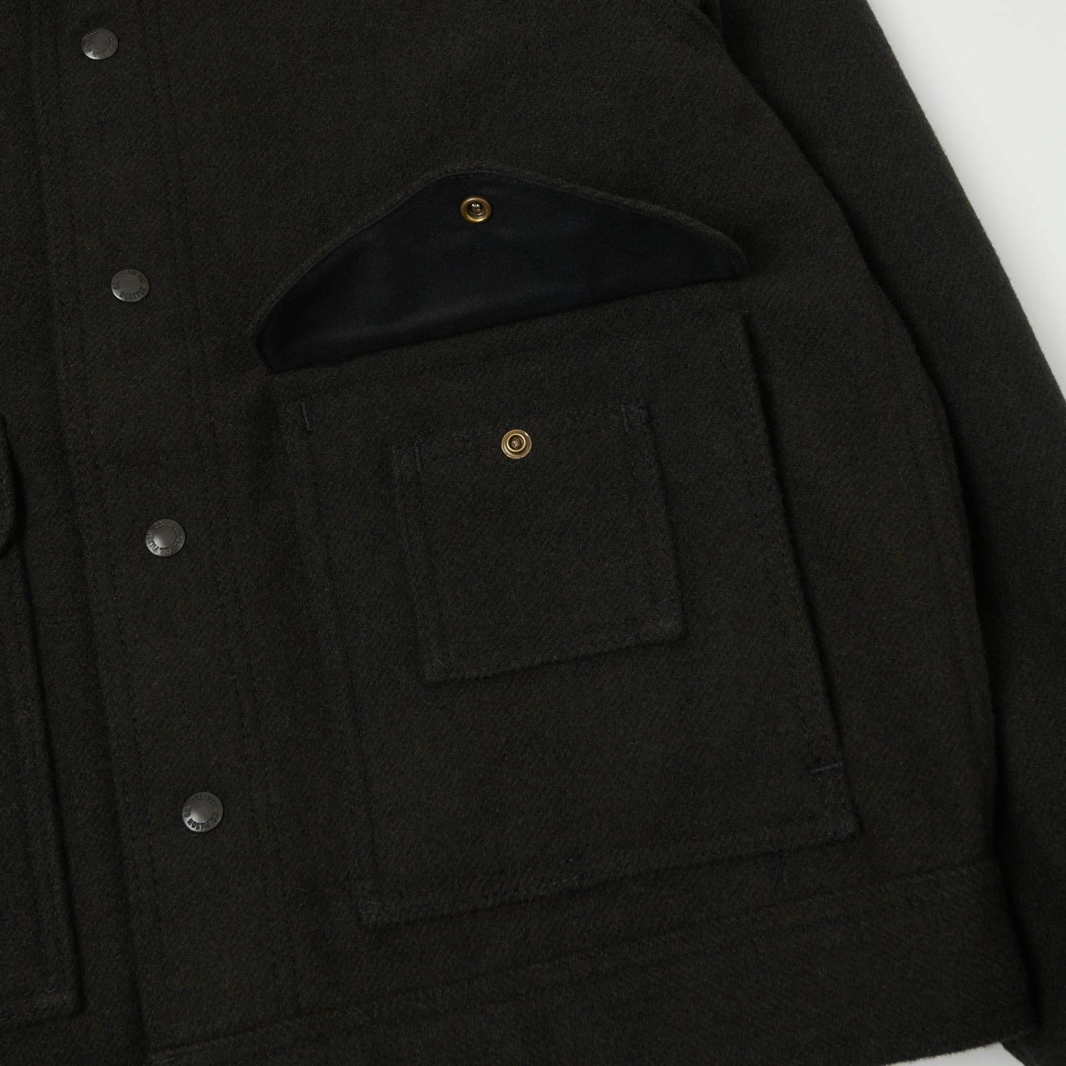 City Ready Moisture Control Fibers Filson Mackinaw Wool Work Jacket - Peat Black