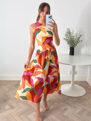 Jasmine Cut Out One Shoulder Dress in Multi Versatile Edge