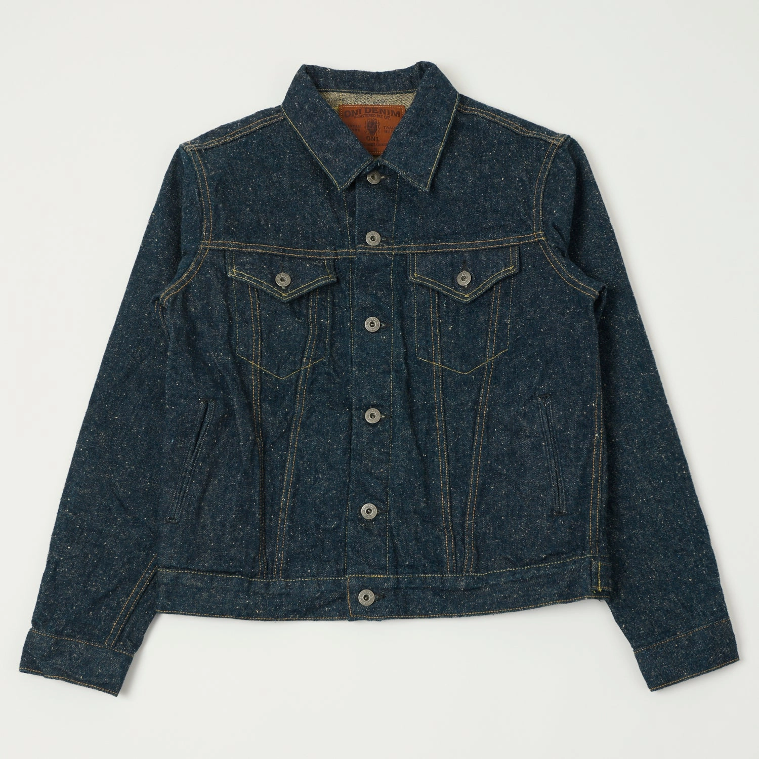 Non Bulky Design Anti Slip Interior ONI Denim 02527P-CCD 'Crushed Concrete Kabuki' 15oz Type III Denim Jacket - One Wash